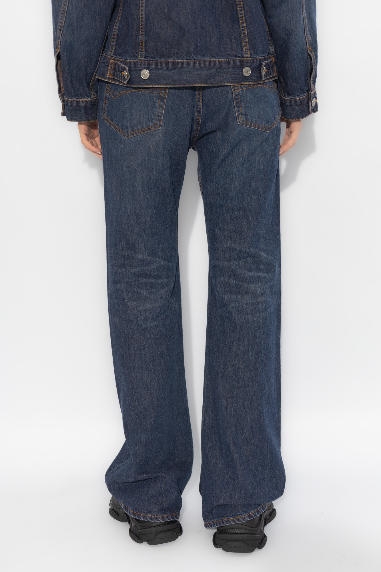 デニム・ジーパン BALENCIAGA SS24 Flared jeans (775621TOW58 4673) Balenciaga Flared Jeans | Blue | FARFETCH
